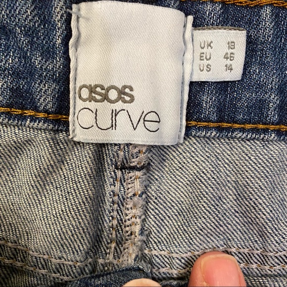 ☀️ASOS Curve Crochet Lace Sided Denim Shorts Size 14 - Picture 7 of 8